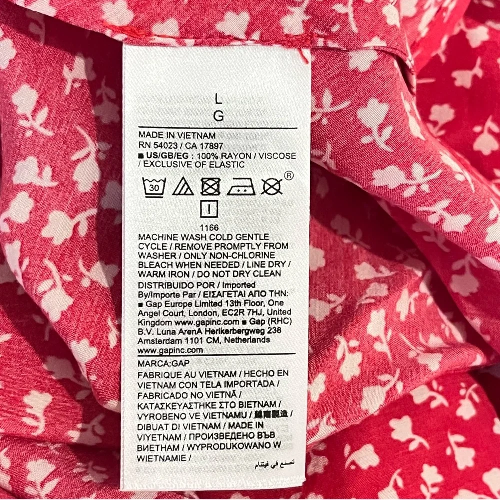 🆕 - GAP Crepe Sweetheart Red Floral Print Maxi Dress. Size: Large - Picture 9 of 9